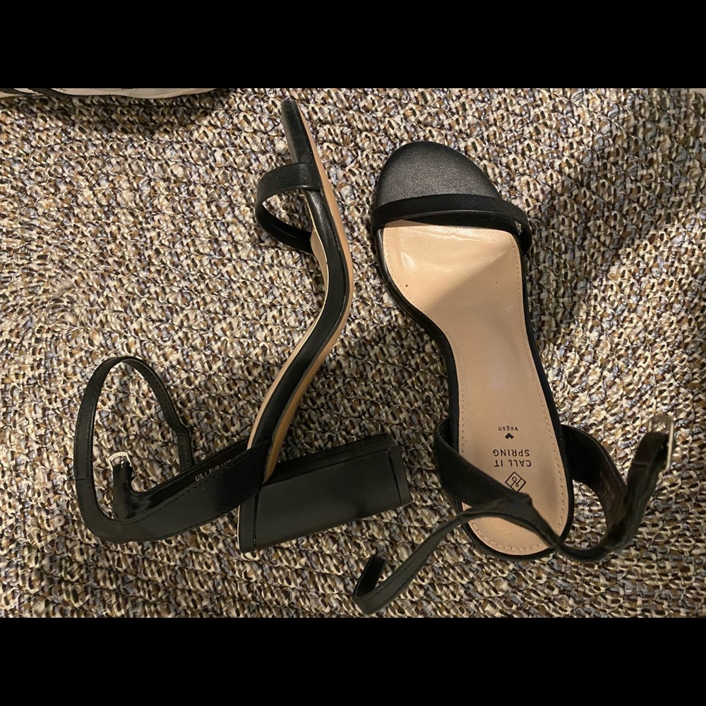 NWOT Call It Spring black open toe heels